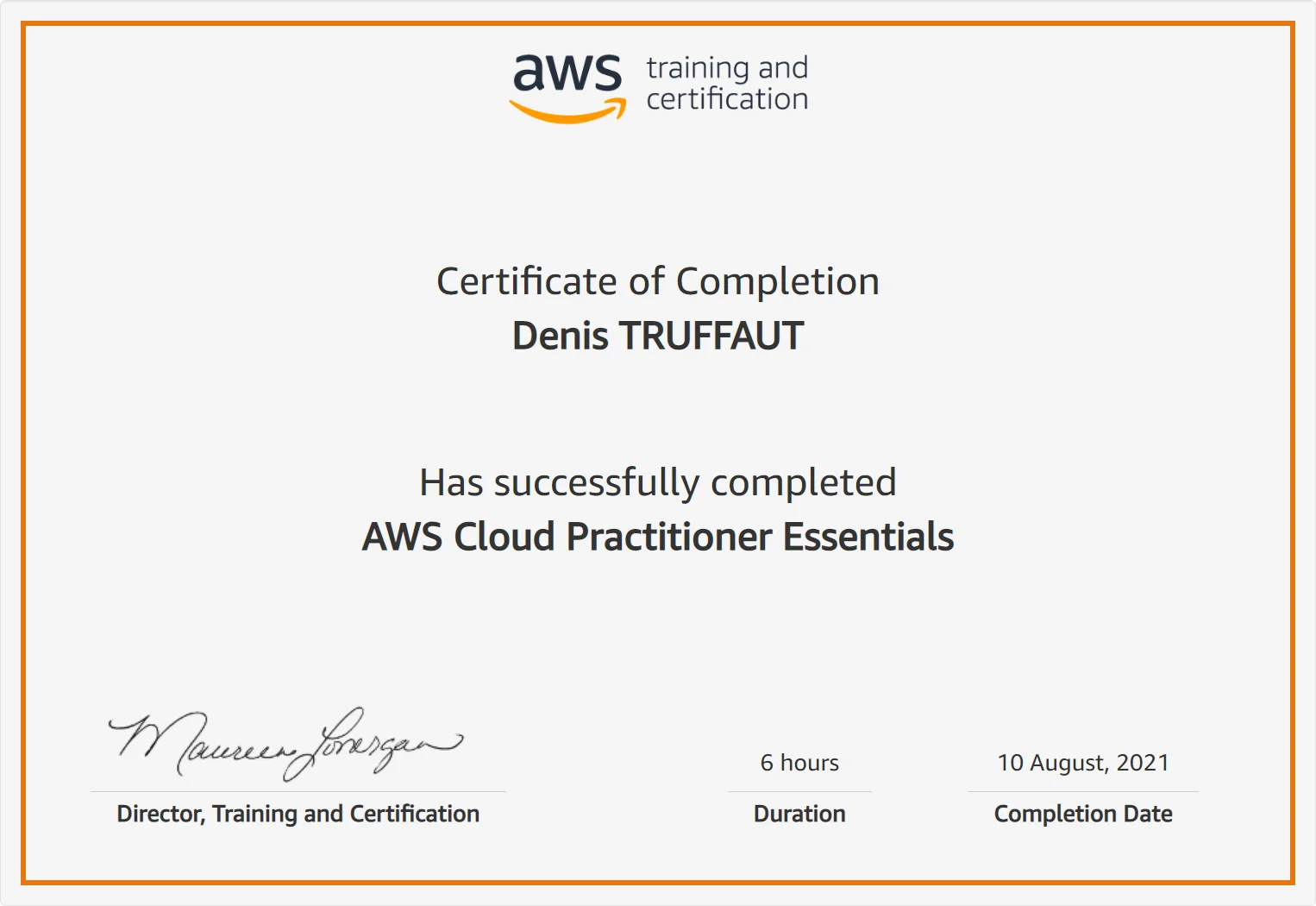 certification Amazon Web Services AWS Cloud Practitioner Essentials