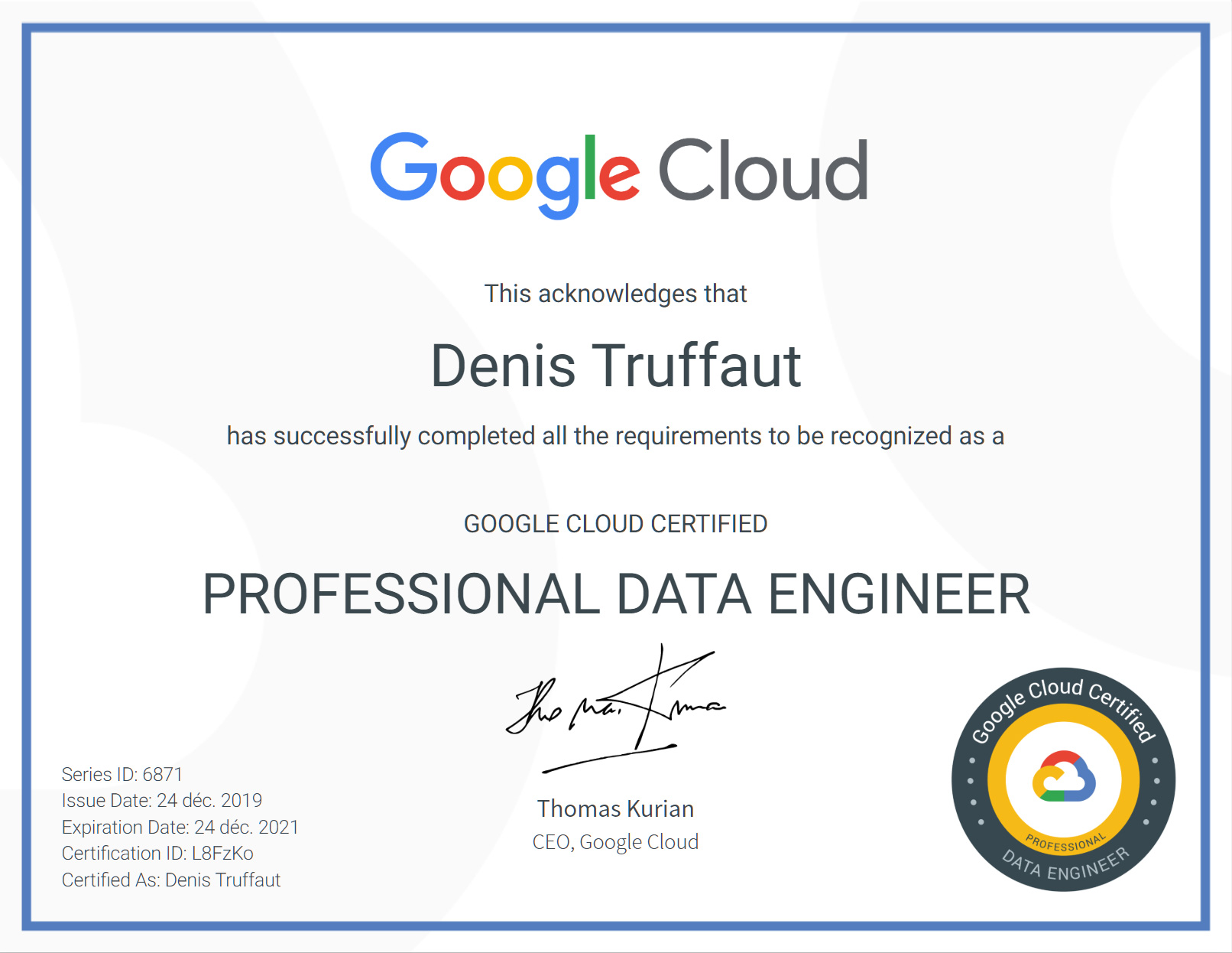 google cloud professional architect certification