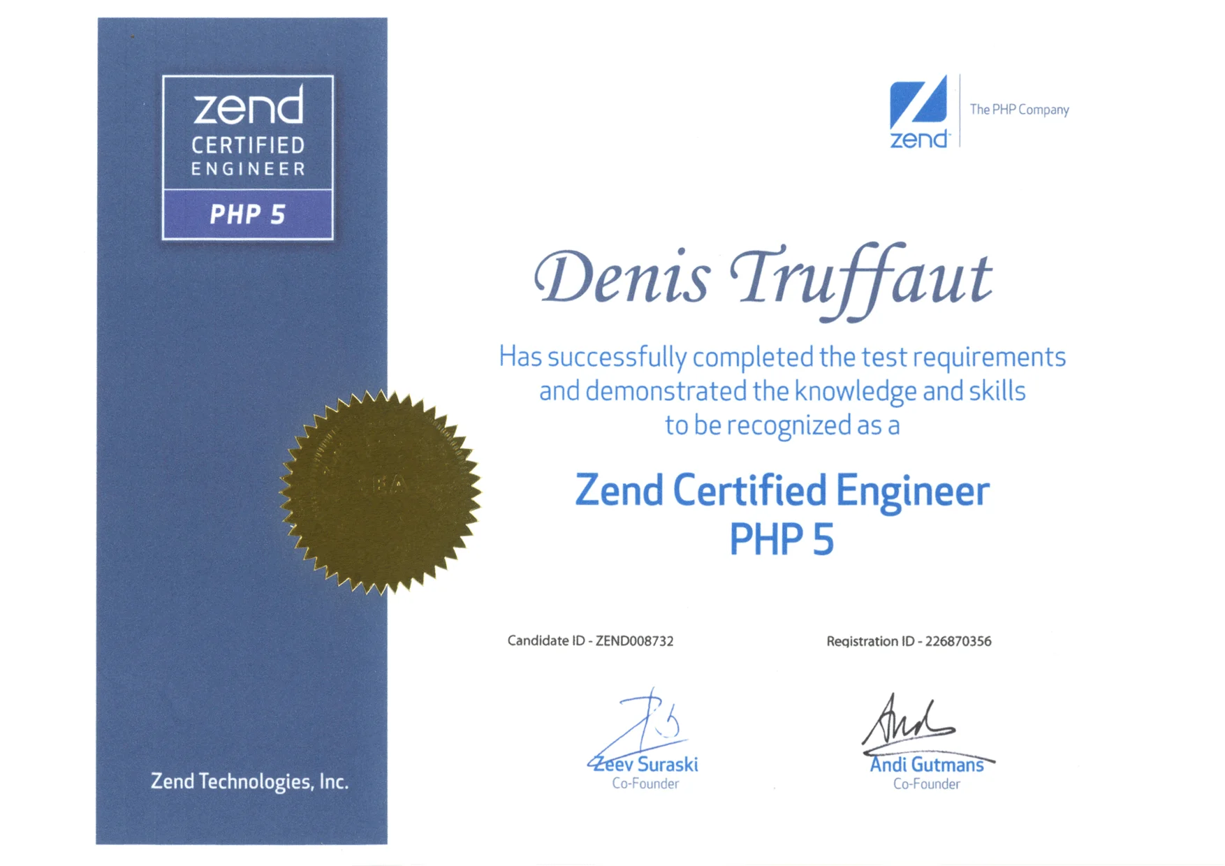 certification php php5 zend certified engineer developpeur